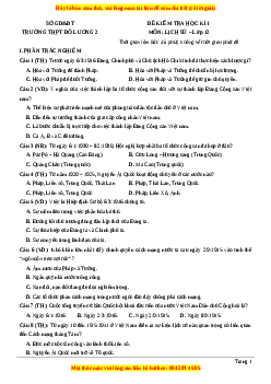 Đề thi cuối kì 1 Lịch sử 12 năm 2023 Trường THPT Đô Lương 2 - Nghệ An
