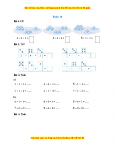 Bài tập cuối tuần Toán lớp 1 Tuần 16 Cánh diều (có lời giải)