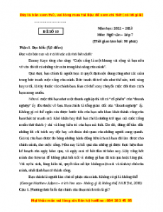 Đề thi cuối kì 2 Ngữ Văn lớp 7 Kết nối tri thức (Đề 10)