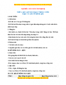 Giáo án Sắc màu âm thanh Âm nhạc 2 Kết nối tri thức