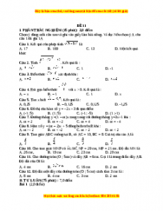 Đề thi Toán 9 học kì 1 năm 2022 - 2023 - Đề 11