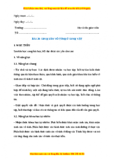 Giáo án Sinh học 7 Kết nối tri thức Bài 39: Sinh sản vô tính ở sinh vật