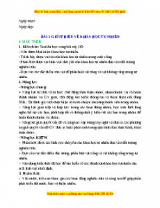 Giáo án Bài 1 KHTN 6 Cánh diều (2024): Giới thiệu về khoa học tự nhiên