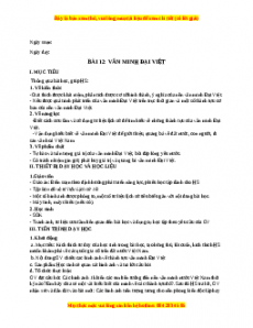 Giáo án Bài 12 Lịch sử 10 Kết nối tri thức (2024): Văn minh Đại Việt