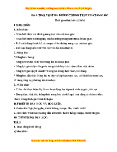 Giáo án Tính chất ba đường trung trực của tam giác Toán 7 Chân trời sáng tạo
