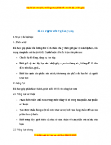 Giáo án Mĩ thuật 1 Cánh diều Chơi với chấm