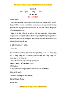 Giáo án Tuần 35 Tiếng việt lớp 1 Kết nối tri thức