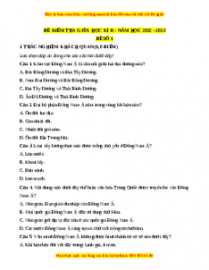 Đề thi giữa kì 2 Lịch sử 10 Chân trời sáng tạo (Đề 1)