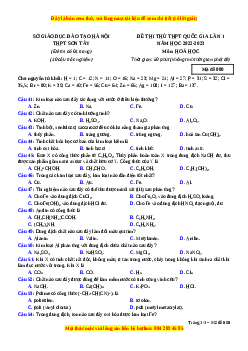 Đề thi thử Hóa Học trường Sơn Tây lần 4 năm 2023