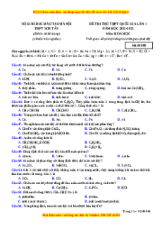 Đề thi thử Hóa Học trường Sơn Tây lần 4 năm 2023