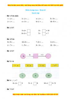 Bài tập cuối tuần Toán lớp 1 Tuần 16 Chân trời sáng tạo (có lời giải)