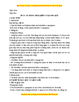 Giáo án Bài 4 KHTN 6 Kết nối tri thức (2024): Sử dụng kính hiển vi quang học