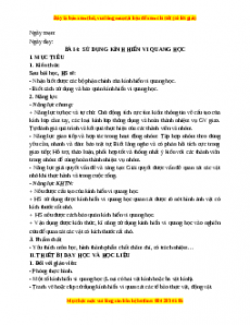 Giáo án Bài 4 KHTN 6 Kết nối tri thức (2024): Sử dụng kính hiển vi quang học