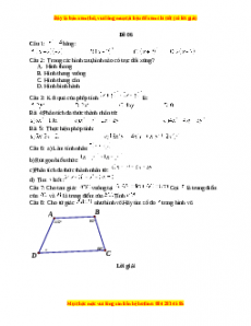 Đề thi giữa kì 1 Toán 8 năm 2023 - Đề 6