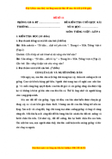 Đề thi cuối kì 2 Tiếng Việt lớp 4 (Đề 11)