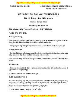 Giáo án Tin học 3 Chân trời sáng tạo Bài 10: Trình chiếu của em