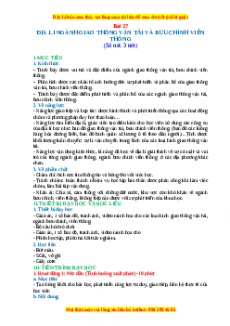 Giáo án Bài 27 Địa lí 10 Cánh Diều (2024): Địa lí ngành giao thông vận tải và bưu chính viễn thông