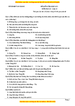 Đề thi học kì 1 Địa lý 12 năm 2023 sở GD và ĐT An Giang