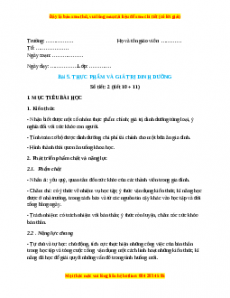 Giáo án Công nghệ 6 Bài 5 (Cánh diều): Thực phẩm và giá trị dinh dưỡng