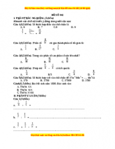 Đề thi Toán lớp 4 cuối kì 2 (Đề 42)