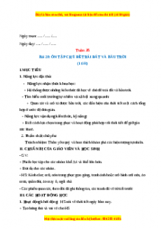 Giáo án TNXH 1 Kết nối tri thức Tuần 35