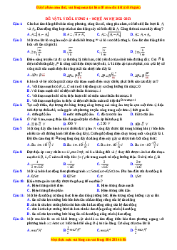 Đề thi thử Vật lí trường Đỗ Lương 4 - Nghệ An năm 2023