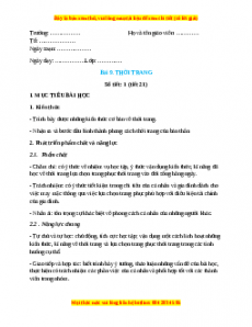 Giáo án Công nghệ 6 Bài 9 (Kết nối tri thức): Thời trang