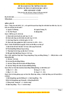 Đề luyện thi TN THPT Quốc Gia môn KHXH có đáp án ( đề 13 )