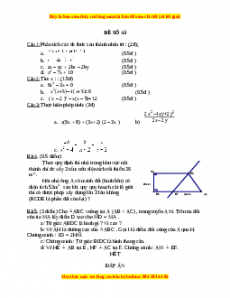 Đề thi cuối học kì 1 Toán 8 năm 2022 - 2023 - Đề 43