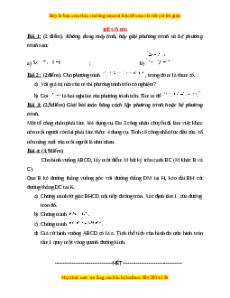 Đề thi Toán 9 học kì 2 năm 2022 - 2023 - Đề 6
