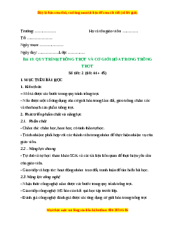 Giáo án Công nghệ 10 (Kết nối tri thức) Bài 19: Quy trình trồng trọt và cơ giới hóa trong trồng trọt