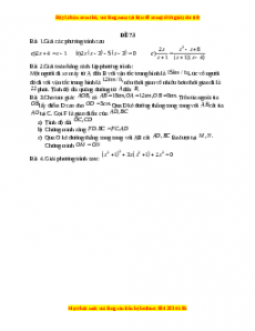 Đề thi giữa kì 2 Toán 8 năm 2023 - Đề 73