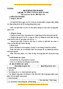 Giáo án Tuần 22: Bếp nhà em Hoạt động trải nghiệm 3 Kết nối tri thức