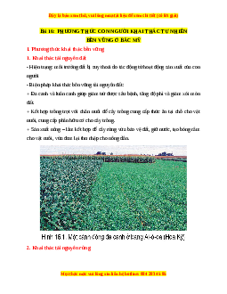 Lý thuyết Địa lý 7 Cánh diều Bài 16: Phương thức con người khai thác tự nhiên bền vững ở Bắc Mỹ