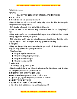 Giáo án Bài 39 KHTN 6 Kết nối tri thức (2024): Tìm hiểu sinh vật ngoài thiên nhiên
