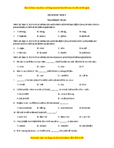 Đề luyện thi vào 10 môn Tiếng anh năm 2023 có đáp án (Đề 6)