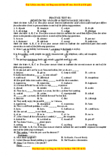Đề luyện thi vào 10 môn Tiếng anh năm 2023 có đáp án (Đề 31)