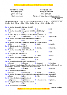 Đề thi thử Hóa học Sở Bắc Ninh năm 2023
