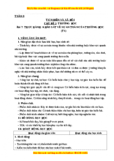 Giáo án Tự nhiên và xã hội 3 Cánh diều Bài 7: Thực hành: Khảo sát về sự an toàn của trường học
