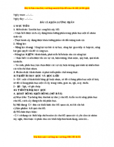 Giáo án Bài 15: Khóa lưỡng phân KHTN 6 Cánh diều