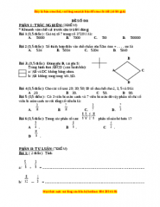 Đề thi Toán lớp 4 cuối kì 2 (Đề 41)