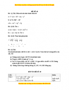 Đề thi cuối học kì 1 Toán 8 năm 2022 - 2023 - Đề 49