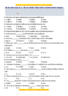 Đề thi giữa kì 2 Tiếng Anh 6 ilearn smart world năm 2022 - 2023 (Đề 5)