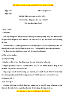 Giáo án Bài 33 Vật lí 10 Kết nối tri thức (2024): Biến dạng của vật rắn