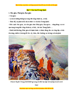 Lý thuyết Lịch sử 7 Cánh diều Bài 7: Văn hóa Trung Quốc