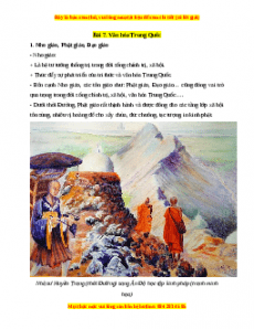 Lý thuyết Lịch sử 7 Cánh diều Bài 7: Văn hóa Trung Quốc