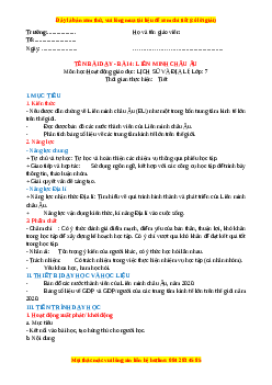 Giáo án Địa lí 7 Bài 4 (Kết nối tri thức): Liên minh Châu Âu