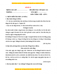 Đề thi Tiếng Việt lớp 1 Học kì 2 Chân trời sáng tạo (Đề 15)