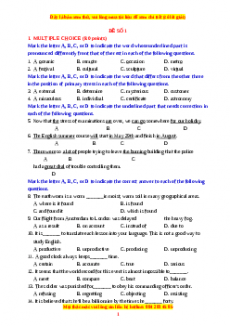 Bộ 19 đề luyện thi vào 10 trắc nghiệm môn Tiếng Anh có đáp án