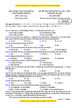 Đề thi thử Hóa Học Liên trường Nghệ An lần 3 năm 2023